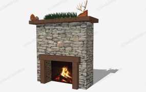 Rustic Stone Fireplace Idea