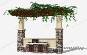 Outdoor Kitchen Pergola Idea