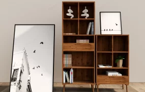 Rustic Wood Shelf Bookcase