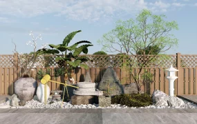 Traditional Japanese Zen Garden Bed Layout