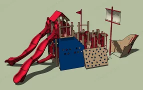 Wooden Pirate Ship Playset