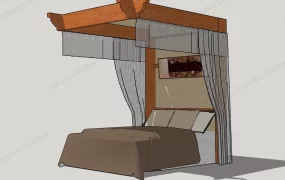Wood Canopy Bed