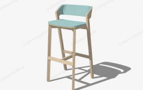 Wooden Kitchen Stool With Back