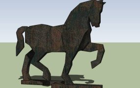 Low Poly Horse Sculpture