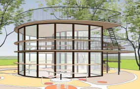 Modern Circular Glass Pavilion