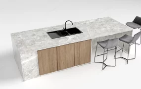 Kitchen Island With Marble Countertop