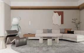 Neutral Color Palette Modern Living Room
