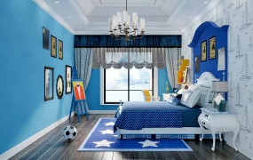 Blue And White Boys Bedroom