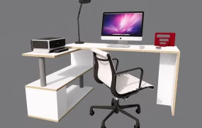 White Office Desk And Chair Set