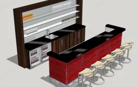 Modern Bar With Stools