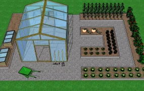 Vegetable Garden With Greenhouse