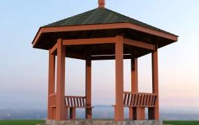 Hexagonal Wooden Gazebo