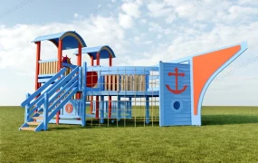 Wooden Pirate Ship Playset