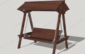 Wooden Swing With Roof