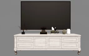 White Wood TV Stand