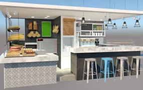 Coffee Kiosk With Bakery Design