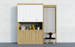 Entryway Bench With Tall Cabinet