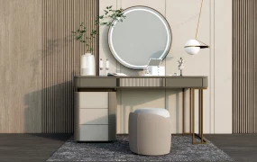 Dressing Table With Mirror And Stool