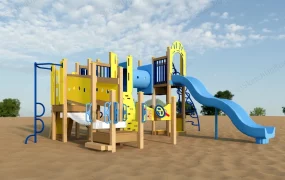 Yellow And Blue Outdoor Playset