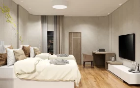 Twin Bed Hotel Room