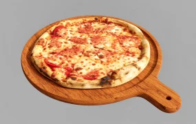 Pizza On Wood Plate