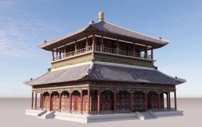 Traditional Chinese Style Temple Pavilion SketchUp 3D Model