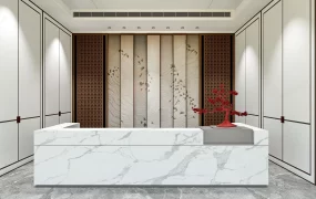 Modern Oriental Styled Reception Desk