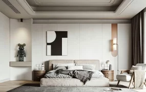 Modern Minimalist Master Bedroom Interior SketchUp 3D Model