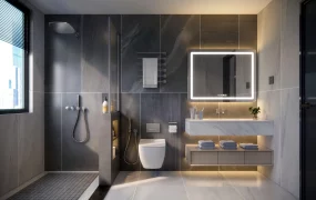White And Grey Bathroom