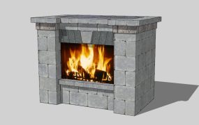 Black Brick Fireplace