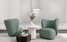 Green Accent Chairs And Table Set