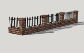 Iron and Brick Fence