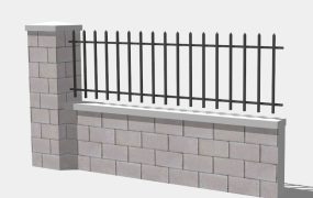 Brick and Iron Fence