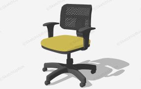 Yellow And Black Mesh Chair