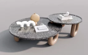 Round Nesting Coffee Table Set