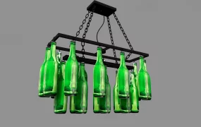 Green Beer Bottle Chandelier