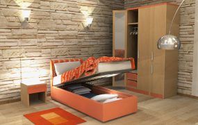 Lift-Up Storage Bed and Wardrobe