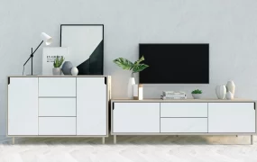 White Tv Stand And Dresser Set