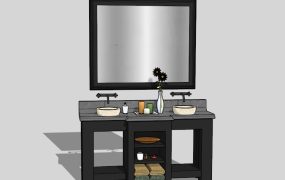Black Double Sink Bathroom Vanity