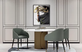 Round Luxury Dining Table Set