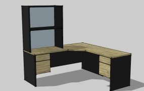 L-shaped Desk with Hutch and Drawers