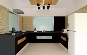 Modern Black And Gold Kitchen