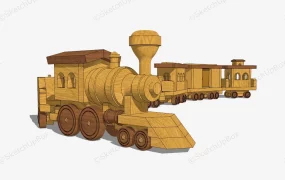 Wood Toy Train Set