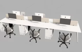 Open Plan 6 Person Office Benching Workstation