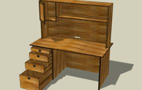 Wood Computer Desk with Hutch