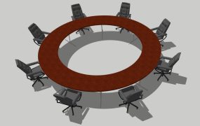Round Conference Table with Chairs