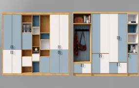 Modern Modular Wardrobe & Entryway Storage Cabinet Set SketchUp 3D Model