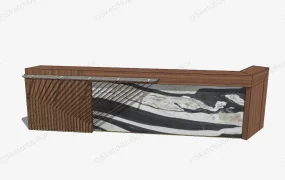 Marble And Wood Reception Desk