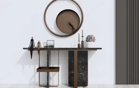 Metal And Marble Console Table