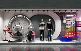 Stylish Clothing Store Window Display